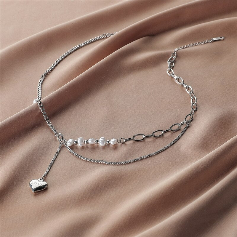 Heart Engraving Love Necklaces For Women Vintage Stainless Steel - Vico Rena