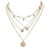 Shiny Jewellery Choker Necklace for women Cross moon star eye Pendant Alloy
