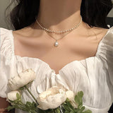 Fashion Beaded Pearl Choker Necklace and Bracelet For Women Cute - Vico Rena