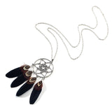 Indian Long Leather Feather Chain Pendant Vintage Sweater Chain Necklace - Vico Rena