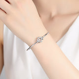 Shiny Jewellery S925 Sterling Silver 3A Zircon Creative Hexangular Star Ladies' Bracelet
