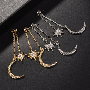 New Bohemian Retro Fashion Sun Moon  Exaggerated Long Pendant - Vico Rena