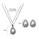 Shiny Jewellery New Fashion Classic Imitation Pearl Earring Necklace Sets Stainless Steel