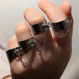 Punk Hip Pop 4 Connecting Ring Knuckle Opening Rings Jewelry - Vico Rena