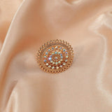 Retro Round Hollow Rings indian Ethnic Style Exaggerated Rhinestone Rings - Vico Rena