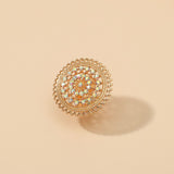 Retro Round Hollow Rings indian Ethnic Style Exaggerated Rhinestone Rings - Vico Rena