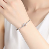 Shiny Jewellery S925 sterling silver fashion lady bracelet with geometric shape inlaid