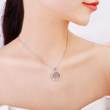 Silvery Round Tree of Life Pendant Necklaces for Women - Vico Rena