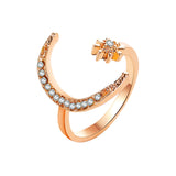 Shiny Jewellery Fashion Cute Elegant Feather Adjustable Crystal Ring