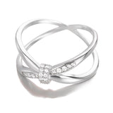 Shiny Jewellery Crystal Rings Infinity Sign Women Silver Color Rings Party