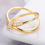 Shiny Jewellery Crystal Rings Infinity Sign Women Silver Color Rings Party