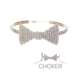 Shiny Jewellery Jewelry Crystal Bow Tie Necklaces Chain Collar Fashion Charm