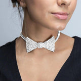 Shiny Jewellery Jewelry Crystal Bow Tie Necklaces Chain Collar Fashion Charm