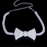 Shiny Jewellery Jewelry Crystal Bow Tie Necklaces Chain Collar Fashion Charm