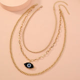 Shiny Jewellery Evil Eye Necklace Charm for Women Party Hip Hop Stainless Steel