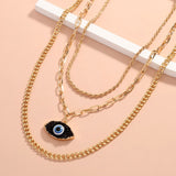 Shiny Jewellery Evil Eye Necklace Charm for Women Party Hip Hop Stainless Steel
