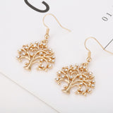 Shiny Jewellery Tree Of Life Earrings Drop for Women Gold Silver Plated Crystal