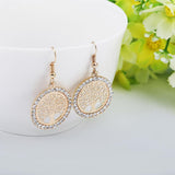 Shiny Jewellery Tree Of Life Earrings For Women Gift Crystal Round Drop Earring Copper