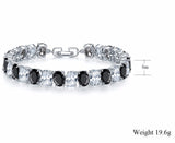 Shiny Jewellery Black and White Oval Crystal Bracelet for Women Women's