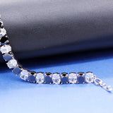 Shiny Jewellery Black and White Oval Crystal Bracelet for Women Women's
