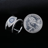 Shiny Jewellery Crystal Blue Evil Eye Rings for Women