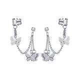 Shiny Jewellery Fashion Butterfly Earrings Pendant Rhinestone Ear Studs Alloy