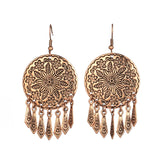 Vintage Boho Ethinic Rose Golden Hanging Dangle Drop Earrings - Vico Rena