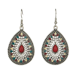 Indian Ethnic Hollow Water Drop Dangle Earrings Hanging for Women - Vico Rena