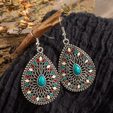 Indian Ethnic Hollow Water Drop Dangle Earrings Hanging for Women - Vico Rena