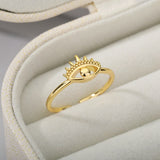 Vintage Eye Evil Rings For Women Stainless Steel Gold Devil Eye Ring Finger - Vico Rena