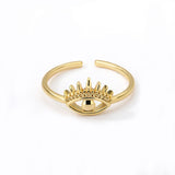 Shiny Jewellery Vintage Eye Evil Rings For Women Stainless Steel Gold Devil Eye Ring Finger