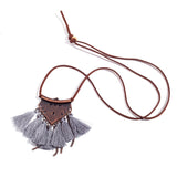 Women Boho Ethnic Tassel Choker Pendant Necklace - Vico Rena