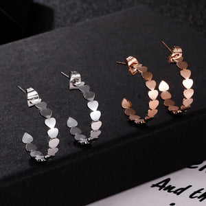 Stainless Steel Jewelry Multi Heart Necklace Sets Earrings Bracelet Ring - Vico Rena