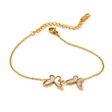 Exquisite Butterfly Natural Shell Chain Bracelet Stainless Steel - Vico Rena