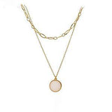 Exquisite Natural Shell Layered Pendant Necklace Stainless Steel - Vico Rena