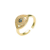 Shiny Jewellery Vintage Evil Eye Rings For Women Boho Zircon Knuckle Ring Crystal
