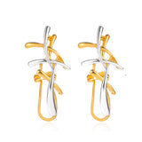 Shiny Jewellery Gold Silver Color Abstract Splices Drop Earrings Fashion Alloy