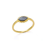 Shiny Jewellery Evil Eye Rings For Women Stainless Steel Gold Sliver Color Black Opal