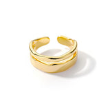 Shiny Jewellery Hollow Out Gothic Rings For Women Gold Stainless Steel