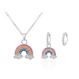 Shiny Jewellery Necklace Sets Charm Earrings Silver Color Best Gifts Crystal