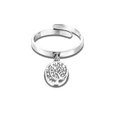 Shiny Jewellery Tree Of Life Rings Stainless Steel for Women Fashion Silvery Comfort Fit Rings