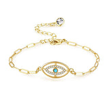 Shiny Jewellery Evil Eye Bracelet For Women Blue Eye Gold Chain Bracelet