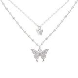 Shiny Butterfly Necklace Ladies Exquisite Double Layer - Vico Rena