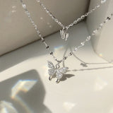 Shiny Butterfly Necklace Ladies Exquisite Double Layer - Vico Rena