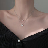 Shiny Butterfly Necklace Ladies Exquisite Double Layer - Vico Rena