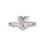 Shiny Jewellery Crystal Heart Design Hot Sale Rings For Women