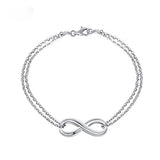 Shiny Jewellery Infinity Bracelets & Bangles for Women 8 Shape Double Chain Copper
