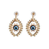 Shiny Jewellery crystal Evil Eye Earring Hoop For Women Love Shape Drop Earrings